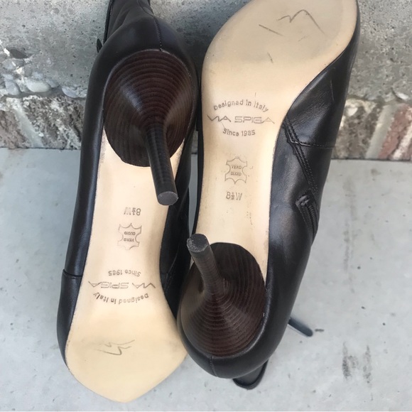 New Via Spiga Leather Ankle Boots Colour Chocolate Brown Size 8.5 Wide - Picture 9 of 10